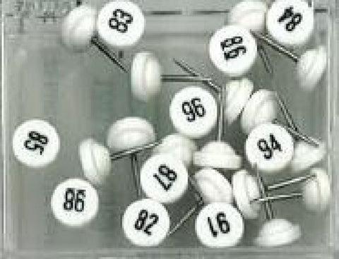 Buy map White Push Pins Numbered 76-100 by Moore Push-Pin Co.