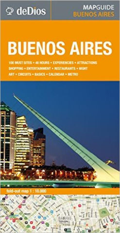 Buy map Buenos Aires, Argentina, 100 Must See Sites by deDios