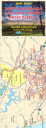 Buy map Santa Barbara, San Luis Obispo and Paso Robles Wine Country, California by Global Graphics