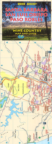 Buy map Santa Barbara, San Luis Obispo and Paso Robles Wine Country, California by Global Graphics
