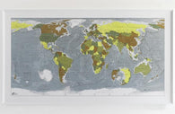 Buy map Classic World Wall Map : Gold, Khaki, Yellow, Sage