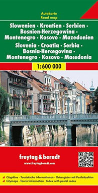 Buy map Slovenia, Croatia, Serbia, Bosnia-Herzegovina, Montenegro and Macedonia by Freytag-Berndt und Artaria