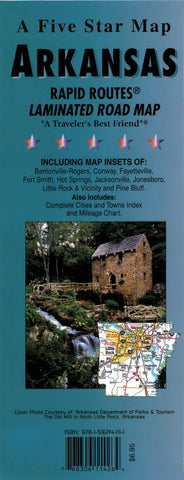 Buy map Arkansas : Rapid Routes : laminated road map
