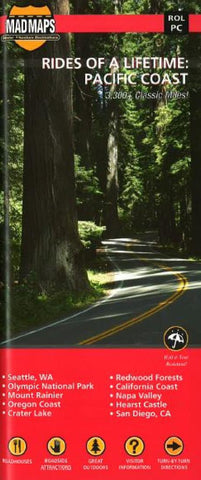 Buy map Rides of a Lifetime: Pacific Coast by MAD Maps