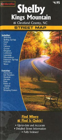 Buy map Shelby, Kings Mountain, & Cleveland County, North Carolina by The Seeger Map Company Inc., NorthernStar (Firm)