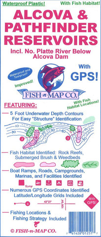 Buy map Alcova and Pathfinder Lakes map