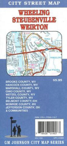 Buy map Wheeling, West Virginia and Steubenville, Ohio by GM Johnson
