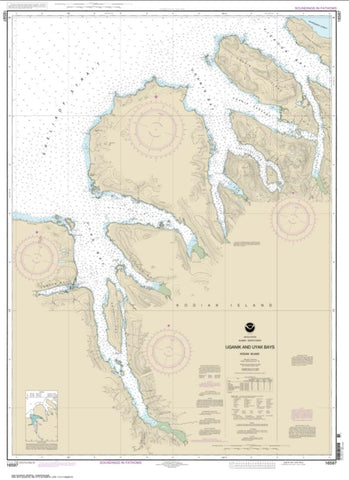 Buy map Uganik and Uyak Bays (16597-9) by NOAA
