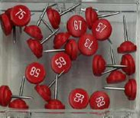 Buy map Red Push Pins Numbered 51-75 by Moore Push-Pin Co.
