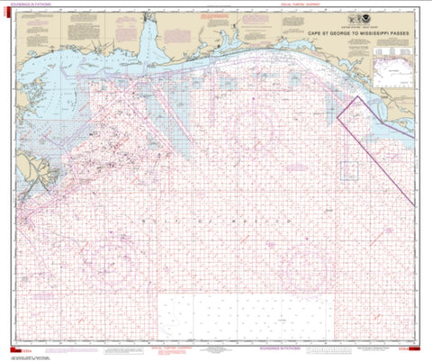 Buy map Cape St. George to Mississippi Passes (Oil and Gas Leasing Areas) (1115A-44) by NOAA
