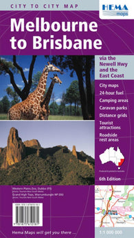 Buy map Melbourne to Brisbane : city to city map