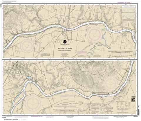 Buy map Willamette River Walnut Eddy To Newburg (18529-10) by NOAA