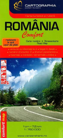 Buy map Romania, Comfort Road Map by Cartographia