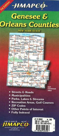 Buy map Genesee and Orleans Counties, New York by Jimapco