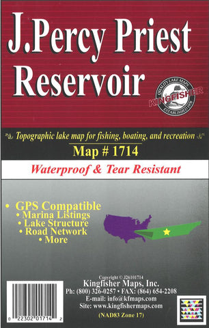 Buy map J. Percy Priest Lake, TN Fishing Map