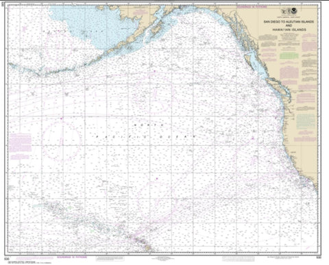 Buy map North America West Coast San Diego to Aleutian Islands and Hawai‘ian Islands (530-33) by NOAA
