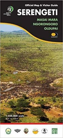 Buy map Serengeti Official Map and Visitor Guide, Oldupai Gorge, Masai Mara, Ngorongoro