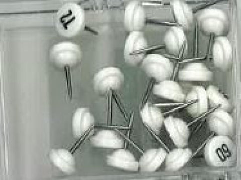 Buy map White Push Pins Numbered 51 to 75 by Moore Push-Pin Co.