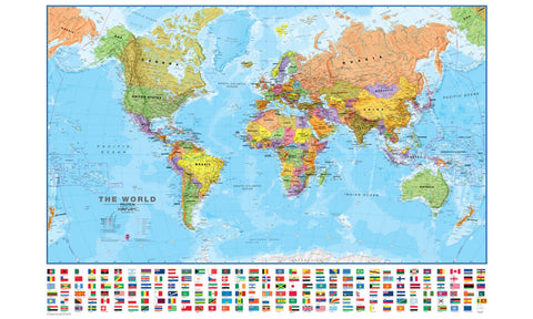 Buy map World, Political with Flags by Maps International Ltd.