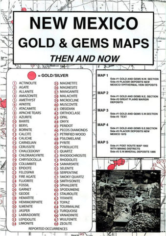 Buy map New Mexico, Gold and Gems, 6-Map Set, Then and Now by Northwest Distributors