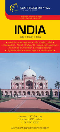 Buy map India by Cartographia