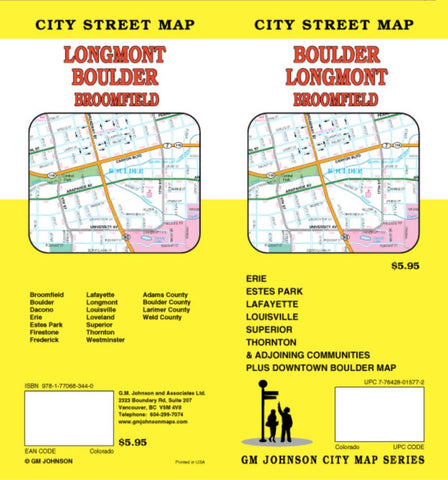 Buy map Boulder, Longmont and Broomfield, Colorado by GM Johnson