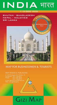 Buy map India Geographical Map by GiziMap