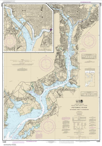 Buy map Potomac River Mattawoman Creek to Georgetown; Washington Harbor (12289-50) by NOAA