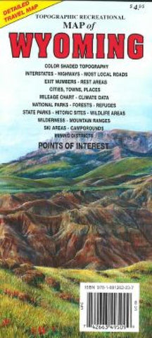Buy map Wyoming, Topographic Recreational Map by GTR Mapping