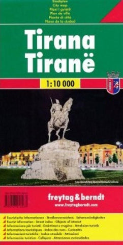 Buy map Tirana, Albania, Pocket City Map by Freytag-Berndt und Artaria