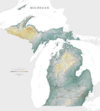 Buy map Michigan, Physical, laminated by Raven Press