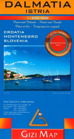 Buy map Dalmatia and Istria, Croatia Road Map by GiziMap