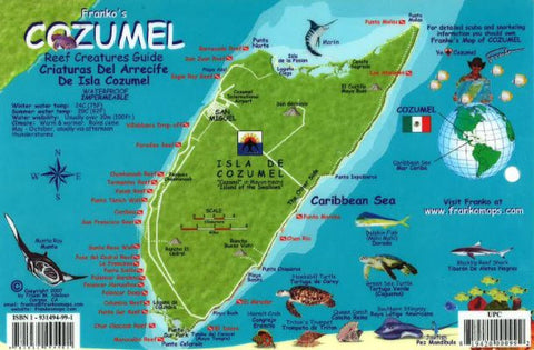 Buy map Caribbean Fish Card, Cozumel 2011 by Frankos Maps Ltd.