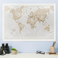 Buy map World as Art Neutral Colored Wall Map