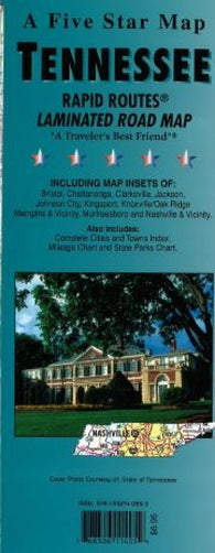 Buy map Tennessee : Rapid Routes : laminated road map