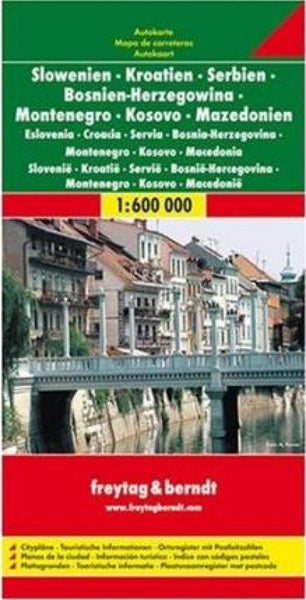 Buy map Slovenia, Croatia, Serbia, Bosnia-Herzegovina, Montenegro and Macedonia