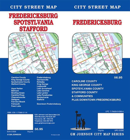 Buy map Fredericksburg, Spotsylvania, Stafford, Virginia by GM Johnson