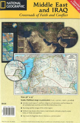 Buy map Middle East with Iraq: Crossroads of Faith and Conflict by National Geographic Maps