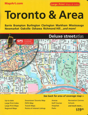 Buy map Toronto & Area Deluxe Street Atlas (Large Print) by Canadian Cartographics Corporation