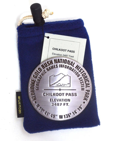 Buy map Chilcoot Pass, Klondike Gold Rush National Historical Monument, Alaska paperweight