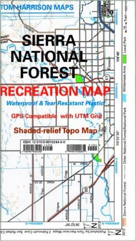Buy map Sierra National Forest, California by Tom Harrison Maps