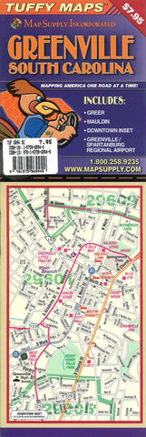 Buy map Greenville, South Carolina Laminated Tuffy Map by Tuffy Maps