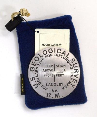 Buy map Mt. Langley, California paperweight