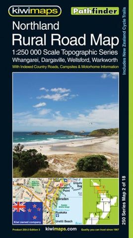 Buy map Northland Rural Roads, New Zealand, Topographic Map by Kiwi Maps