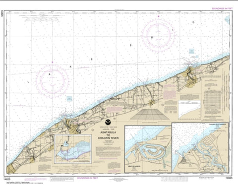 Buy map Ashtabula to Chagrin River; Mentor Harbor; Chagrin River (14825-25) by NOAA