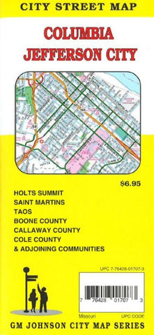 Buy map Columbia and Jefferson City, MO by GM Johnson