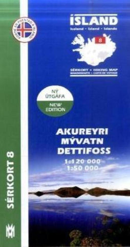 Buy map Akureyri, Myvatin, Dettifoss hiking map