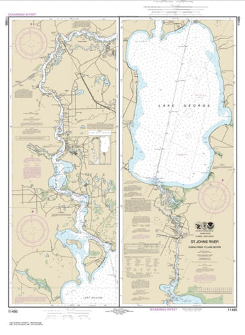 Buy map St. Johns River Dunns Creek to Lake Dexter (11495-17) by NOAA