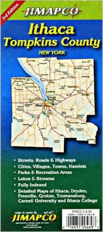 Buy map Ithaca and Tompkins County, New York by Jimapco