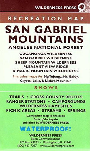 Buy map San Gabriel Mountains and Angeles National Forest, California Trails Recreation Map by Wilderness Press